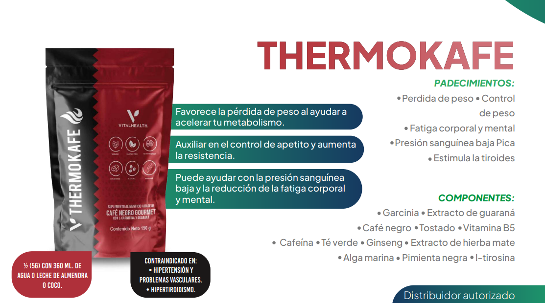 V-THERMOKAFE VITALHEALTH c/Garcinia y Extracto de guaraná