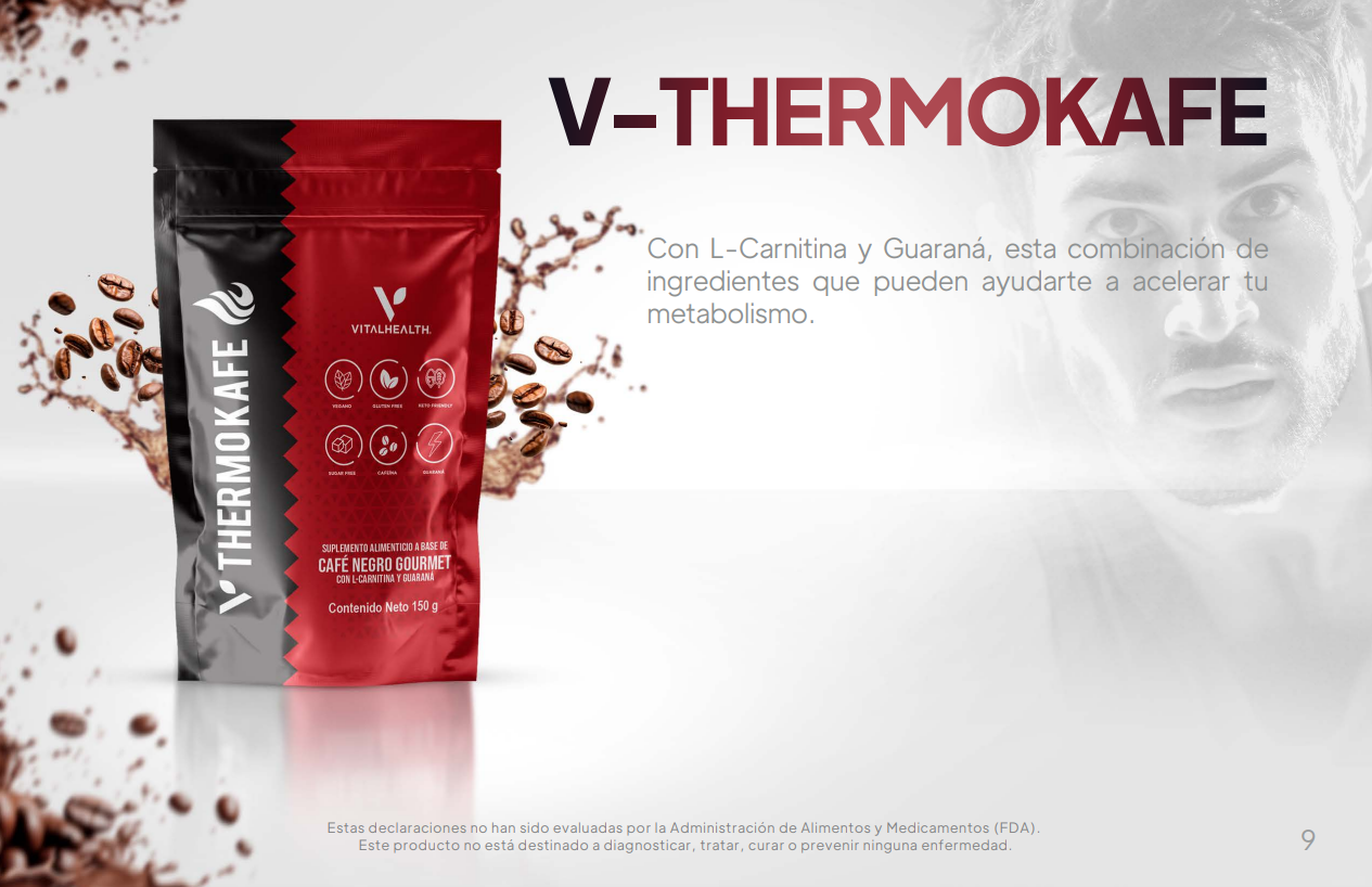 V-THERMOKAFE VITALHEALTH c/Garcinia y Extracto de guaraná