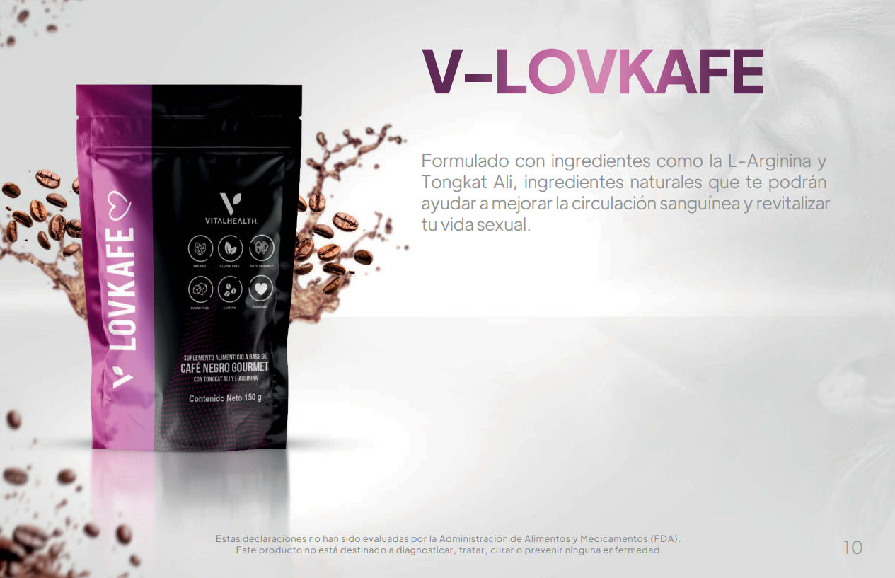 V-LOVKAFE VITALHEALTH CAFE C/ Arginina, Ginseng y Maca