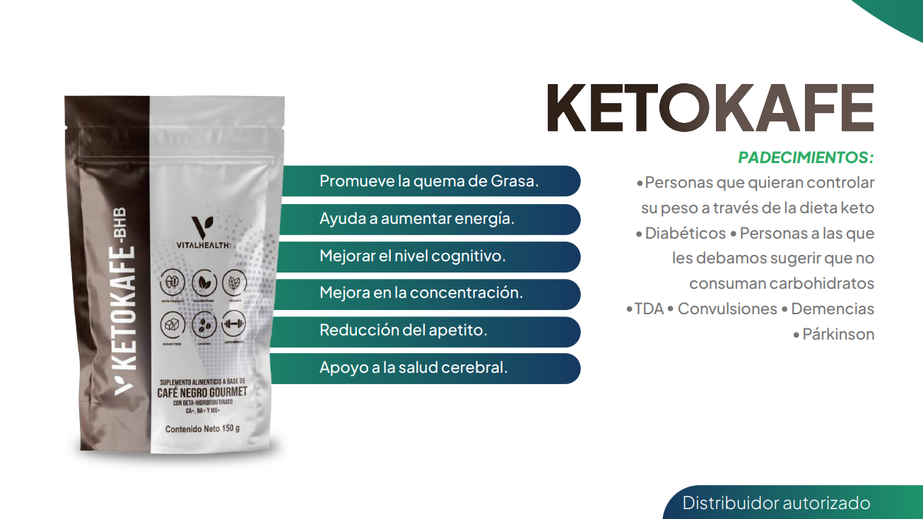 V-KETOKAFE BHB VITAL HEALTH Café Keto con Cetonas Exógenas para Energía y Quema de Grasa