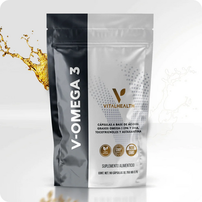 V-OMEGA 3 VITALHEALTH Apoyo para el Corazón, la Mente y la Salud Celular